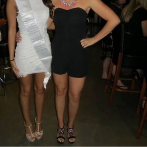Black Strapless Romper